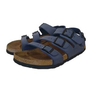 Birkenstock Birki's Ellice Triple Strappy Sandals Women's 7 Men's 5 Blue Euro 38